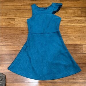 Charming Teal suede girl Formal Dress